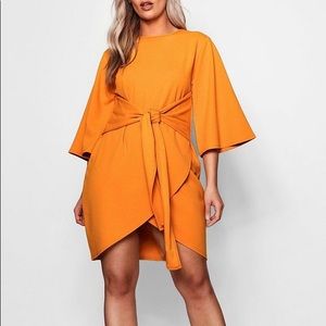 Kimono wrap tie waist dress